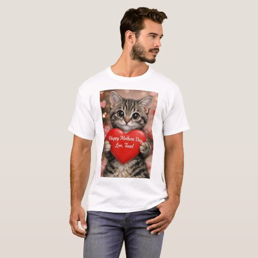 Tinsel "Gelukkige Moederdag Hart Kitten T-Shirt (Voorkant volledig)