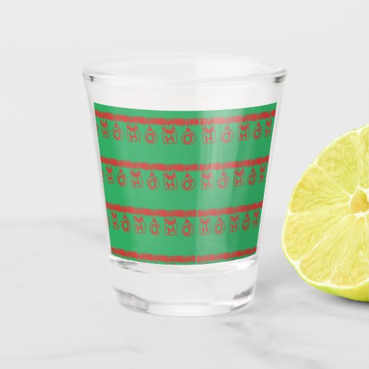 Tinsel HO HO HO Red Shot Glas (Voorkant)