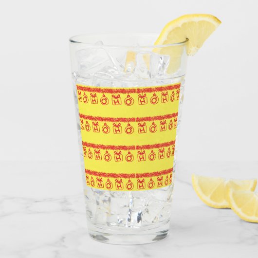 Tinsel HO HO HO Rood Glas (Achterkant ijs)