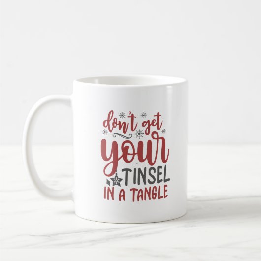 Tinsel in de war Niet Kerst Personalized Koffiemok (Links)