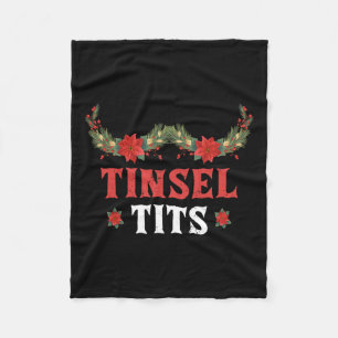 Tinsel Jingle Ball Matching Family Group Xmas Fleece Deken