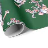 Tinsel Tangled-kerstkat Cadeaupapier (Rol Hoek)
