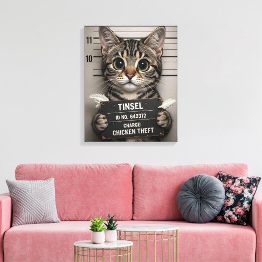 Tinsel the Christmas Kitten Canvas Afdruk (Insitu (Woonkamer))