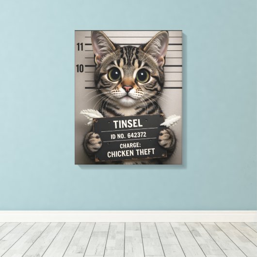 Tinsel the Christmas Kitten Canvas Afdruk (Insitu (Houten vloer))