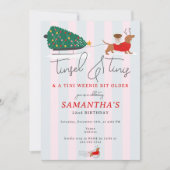 Tinsel & Tinis Tini Weenie Bit Christmas Birthday Kaart (Voorkant)