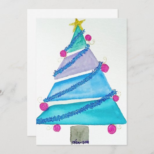 Tinsel Tree Feestdagenkaart (Voorkant / Achterkant)