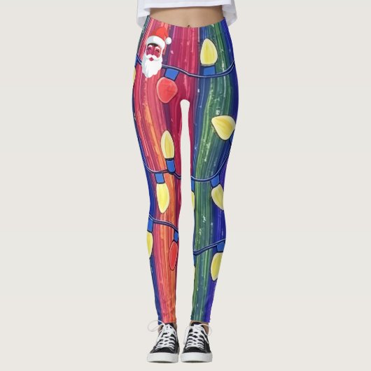 Tinsel verleidende lichtjes van Sinterklaas Leggings (Voorkant)
