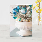 Tinselboom met  kerstkaart voor sierdoeleinden kaart (Gele Bloem)