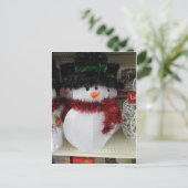Tinseled Snowman Briefkaart (Staand voorkant)