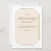 Tint Beige Crème Goud MONOCHROOM Huwelijk Kaart (Achterkant)
