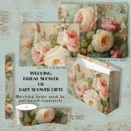 Tint Franse Blauwe Roze Roos Bloemige Bruiloft Bru Groot Cadeauzakje