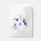 Tint Koningsblauw Ivoren Bloem Bruiloft Bedankzakje (Voorkant)