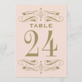 Tint Roze Antieke Bloemrijke Tafel Nummerkaart Kaart (Achterkant)