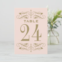 Tint Roze Antieke Bloemrijke Tafel Nummerkaart