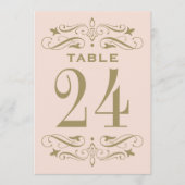 Tint Roze Antieke Bloemrijke Tafel Nummerkaart Kaart (Voorkant)