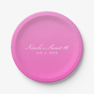 Tint Roze Eenvoudig Minimalisme Modern Feest Papieren Bordje