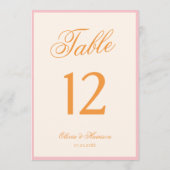 Tint roze oranje esthetisch tafelnummer bij zonson (Achterkant)