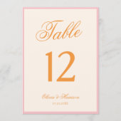 Tint roze oranje esthetisch tafelnummer bij zonson (Voorkant)