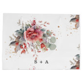 Tint Roze Roze Perzik Stofblauw Bruiloft Groot Cadeauzakje (Achterkant)