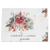 Tint Roze Roze Stof Blauw Trouwjurk Groot Cadeauzakje (Voorkant)