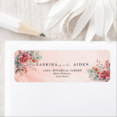 Tint van blush roze perzik | Dusty Blue Wedding Etiket (Insitu)