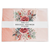 Tint van blush roze perzik stoffig blauw Vrijgezel Groot Cadeauzakje (Voorkant)