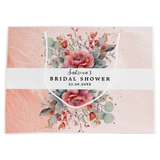 Tint van blush roze perzik stoffig blauw Vrijgezel Groot Cadeauzakje (Voorkant)