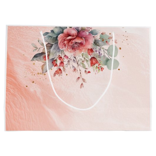 Tint van blush roze perzik stoffig blauw Vrijgezel Groot Cadeauzakje (Achterkant)