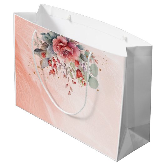 Tint van blush roze perzik stoffig blauw Vrijgezel Groot Cadeauzakje (Achterkant Gekanteld)