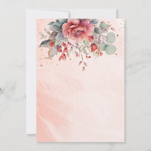 Tint van blush roze perzik stoffig blauw Vrijgezel Kaart (Achterkant)