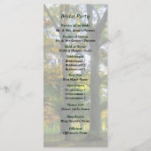 Tint van het herfst bruiloftsprogramma programmakaart (Achterkant)