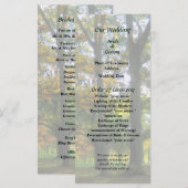 Tint van het herfst bruiloftsprogramma programmakaart (Voorkant / Achterkant)