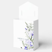 Tint van Royal Blue Ivory Floral Wedding Bedankdoosjes (Geopend)