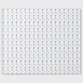 Tint van Royal Blue Ivory Floral Wedding Cadeaupapier (Vlak)