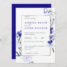 Tint van Royal Blue Ivory Floral Wedding