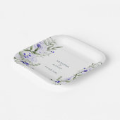 Tint van Royal Blue Ivory Floral Wedding Papieren Bordje (Gebogen)