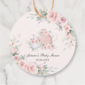 Tint van vroeger Bloemige theepartij Baby bruidsaa Bedankjes Labels (Achterkant)