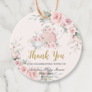 Tint Vintage Bloemen Theemiddag Baby Bruidsmeisjes Bedankjes Labels