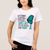 Tintaalvlinder Astma Bewustzijn Tri-Blend Shirt (Voorkant)