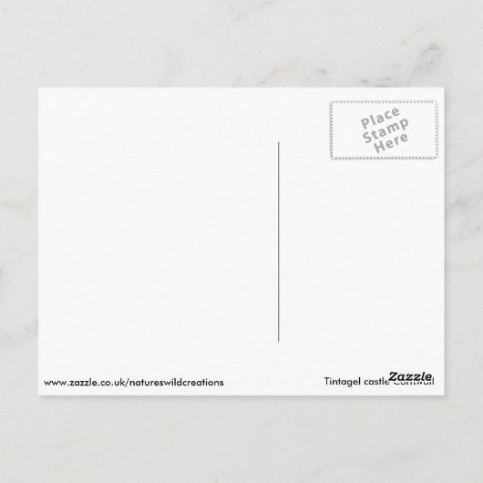 Tintagel kasteel briefkaart (Achterkant)