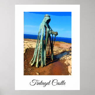 Tintagel King Arthur Monument Cornwall Poster