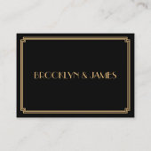 Tinte Great Gatsby Art Deco Zwarte Gouden Trouw RS Informatiekaartje (Achterkant)