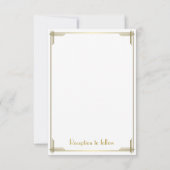 Tinte Great Gatsby gouden Art Deco trouwuitnodigin Kaart (Achterkant)