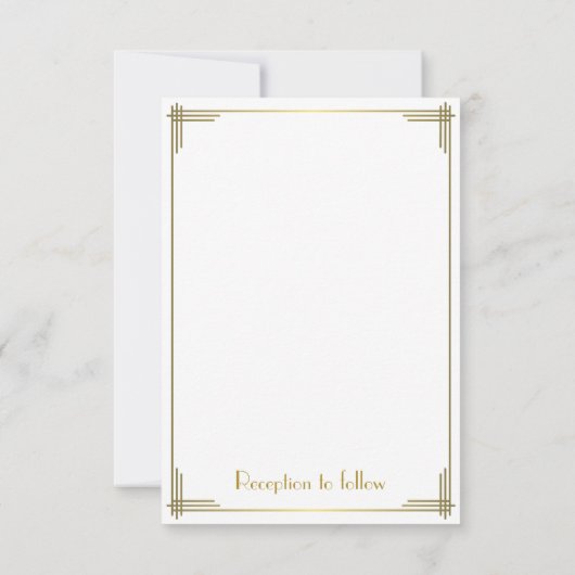 Tinte Great Gatsby gouden Art Deco trouwuitnodigin Kaart (Achterkant)