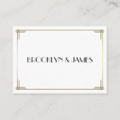Tinte Great Gatsby Witte Art Deco Trouw RSVP Informatiekaartje (Achterkant)