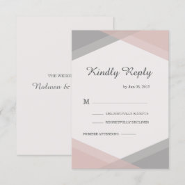 Tinte grijs geometrisch elegant modern trouw-rsvp kaart
