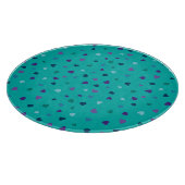 Tinte Hartjes, Paars, Turkoois, Blauw op Turquoise Snijplank (Hoek)