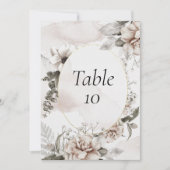 Tinte Roze Grijs Bloem Bruiloft Tafel Nummers Kaart (Voorkant)
