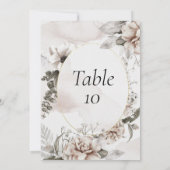 Tinte Roze Grijs Bloem Bruiloft Tafel Nummers Kaart (Achterkant)