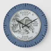 Tinted Alaska State Quarter Design  Grote Klok (Voorkant)